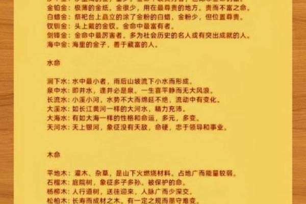 解析五行：金命与木命的奥秘与智慧